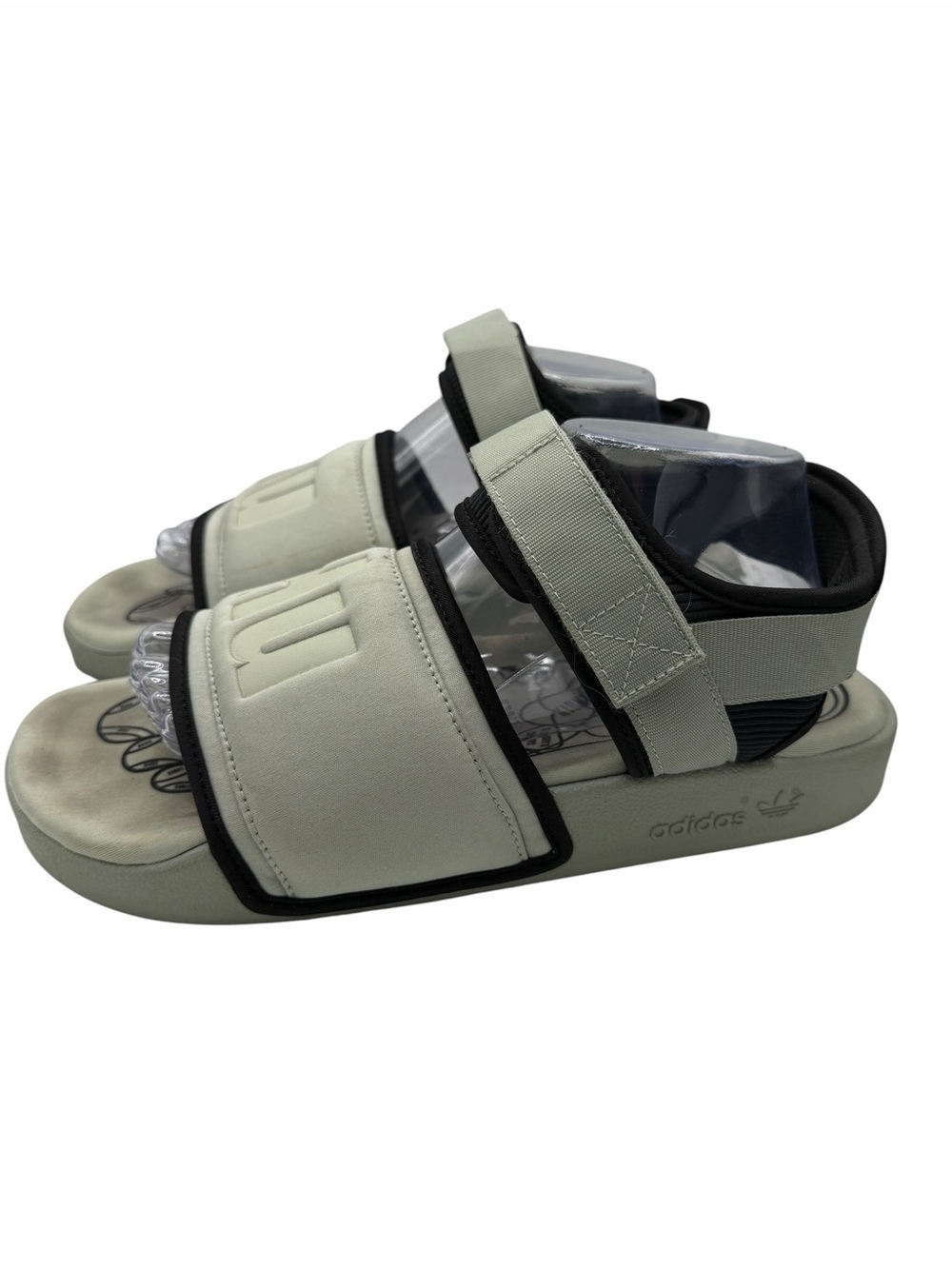 adidas Adilette by Pharrell Light Green and Black Adjustable Strap Slides